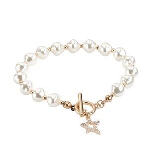 Park Lane Pearl and Gold Star Bracelet (McKenna Bracelet)